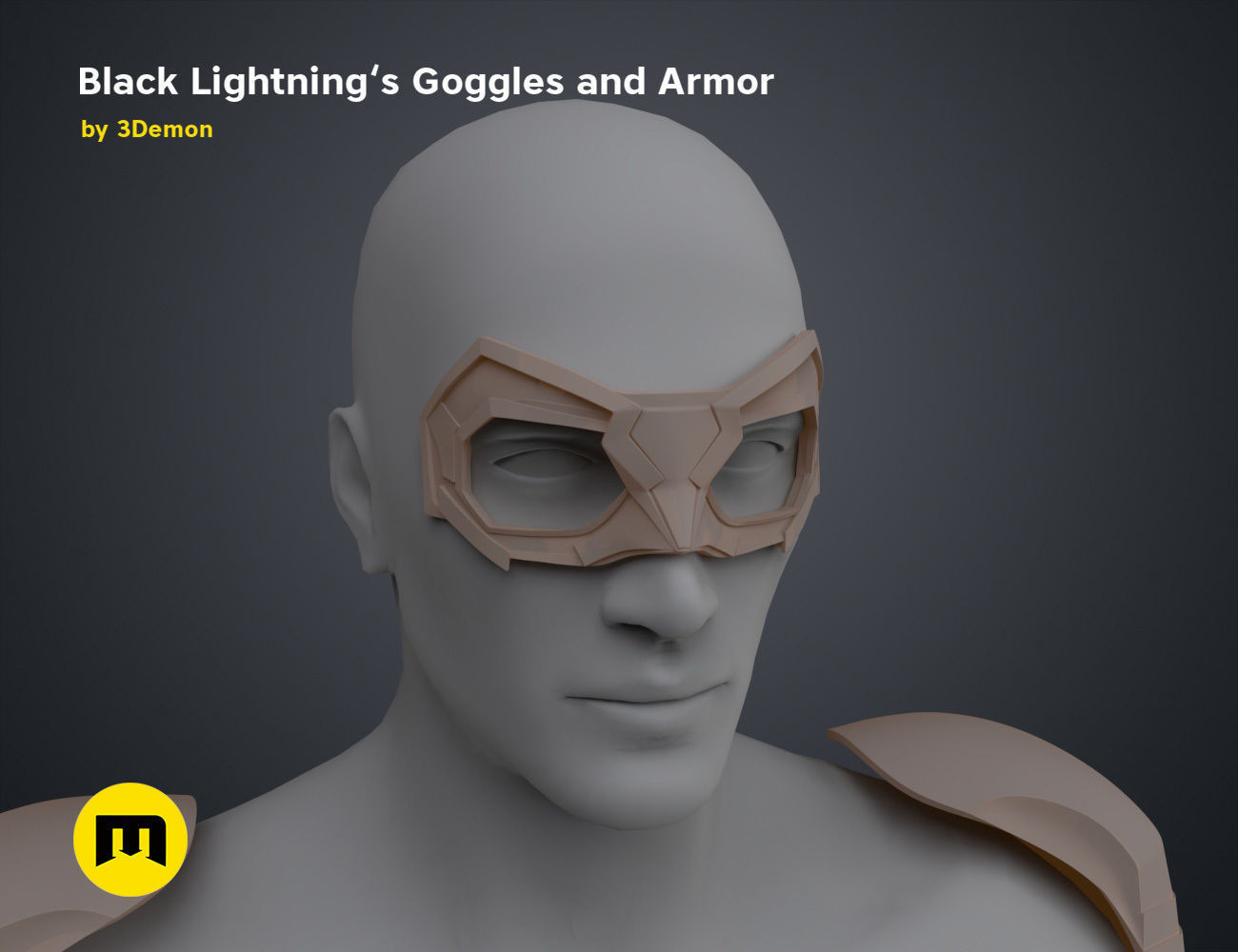 Black Lightning - Goggles and Armor 3D print model_20