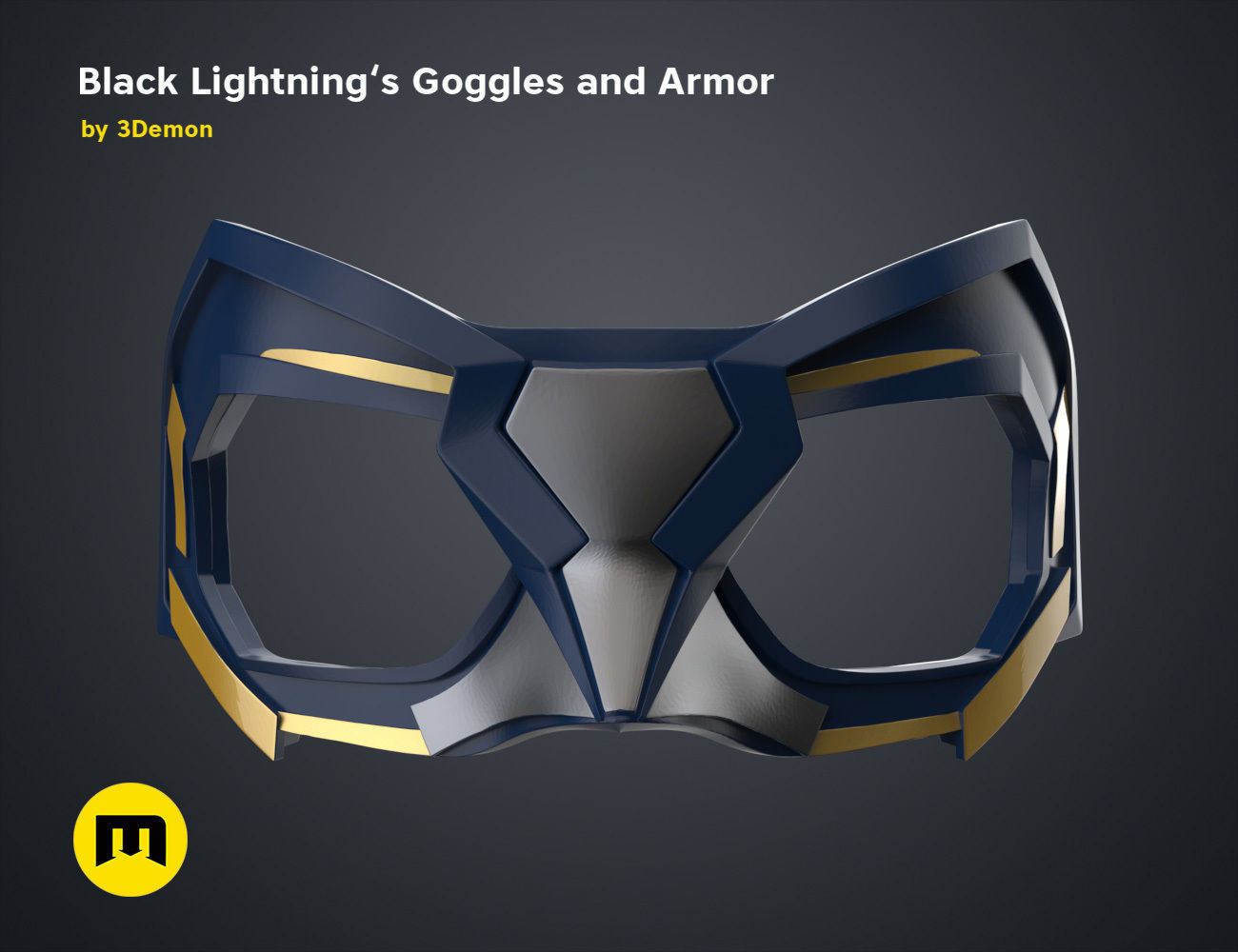 Black Lightning - Goggles and Armor 3D print model_22