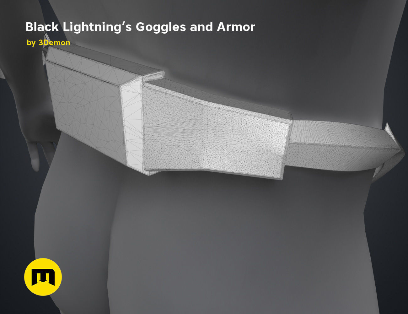 Black Lightning - Goggles and Armor 3D print model_15