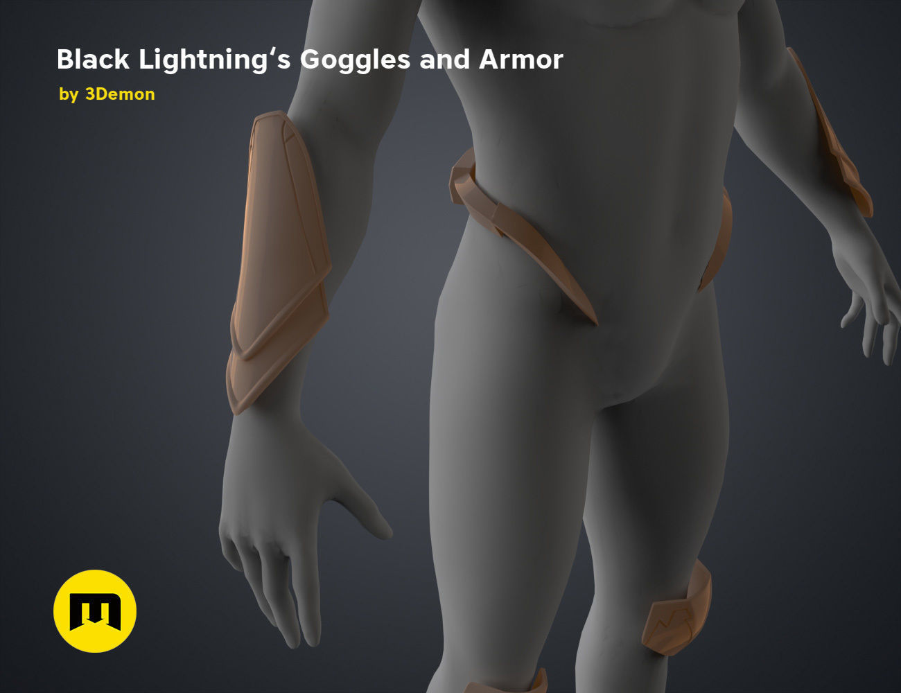 Black Lightning - Goggles and Armor 3D print model_16