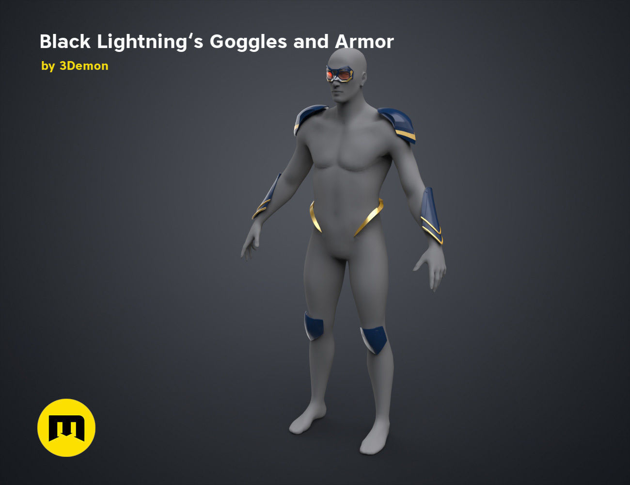 Black Lightning - Goggles and Armor 3D print model_35