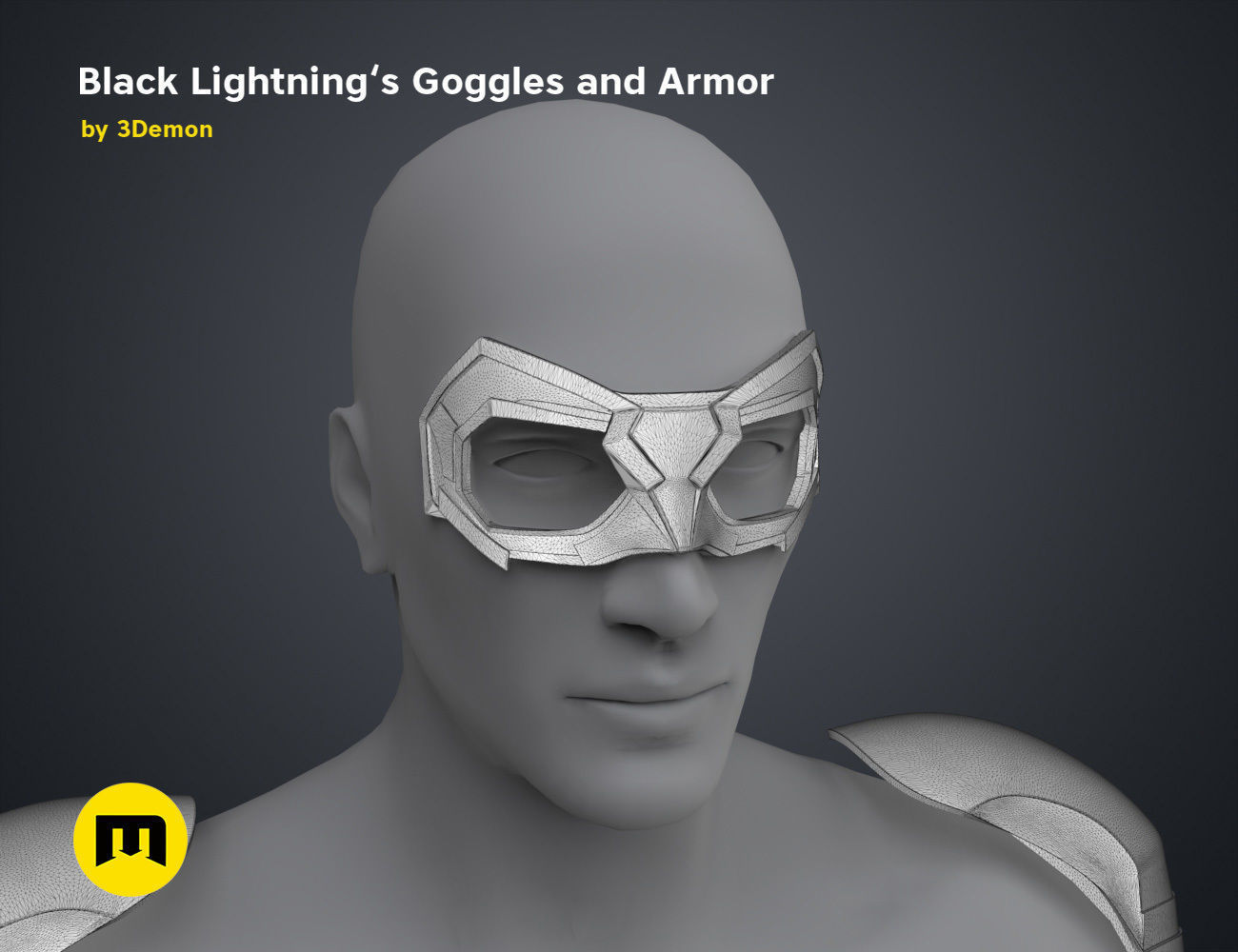 Black Lightning - Goggles and Armor 3D print model_21