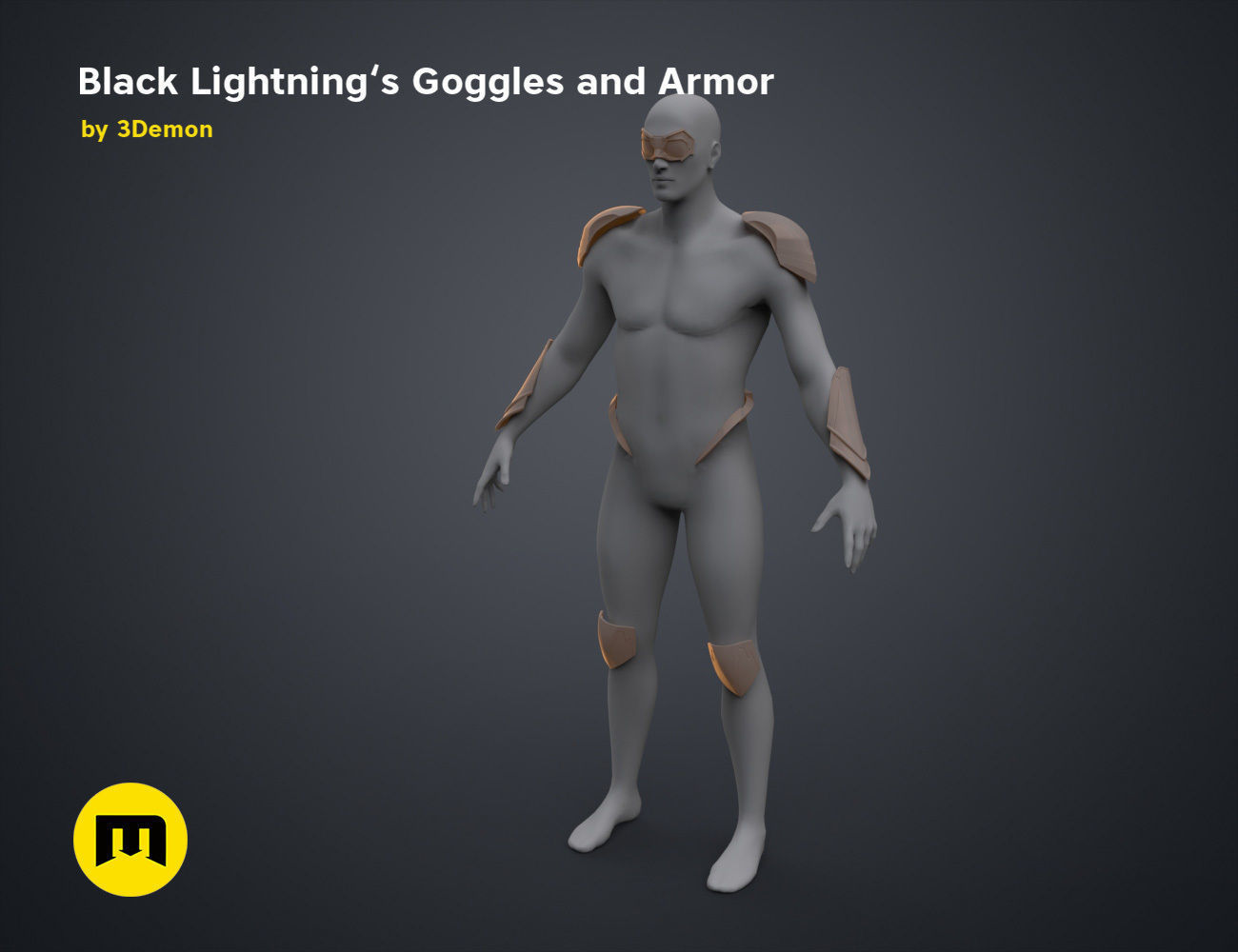 Black Lightning - Goggles and Armor 3D print model_8