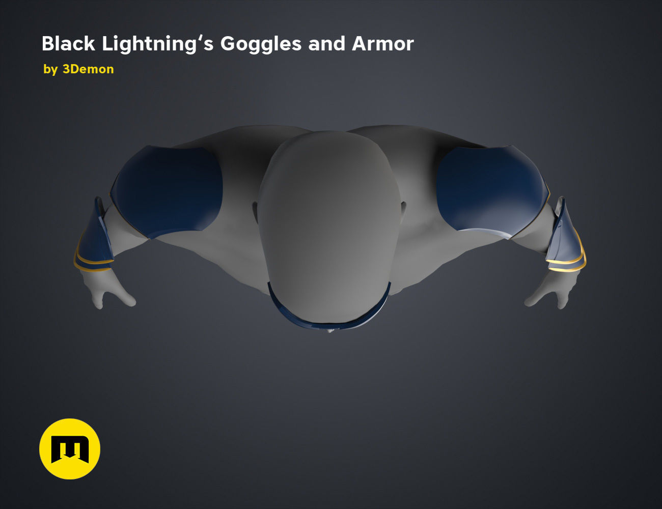 Black Lightning - Goggles and Armor 3D print model_29