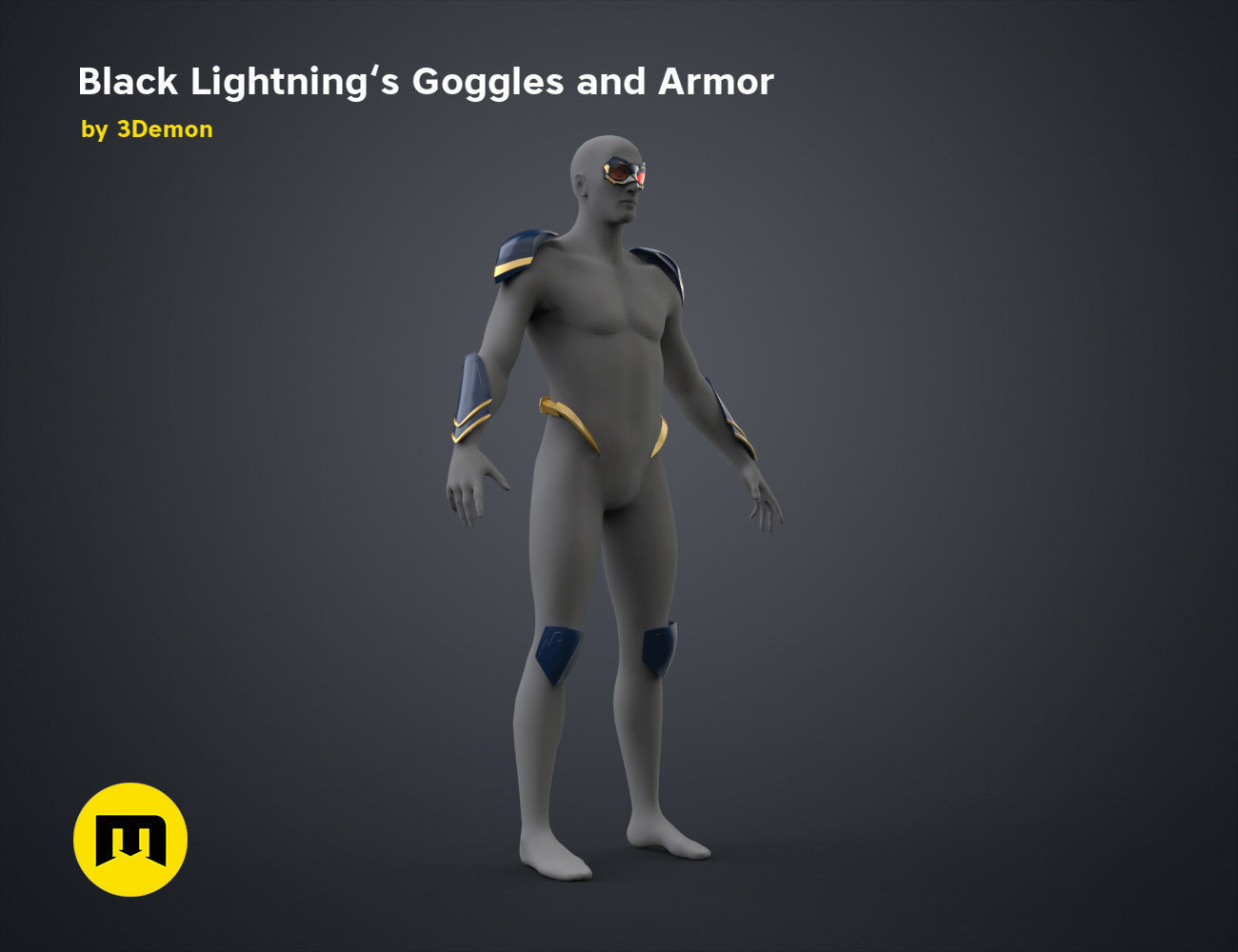 Black Lightning - Goggles and Armor 3D print model_33