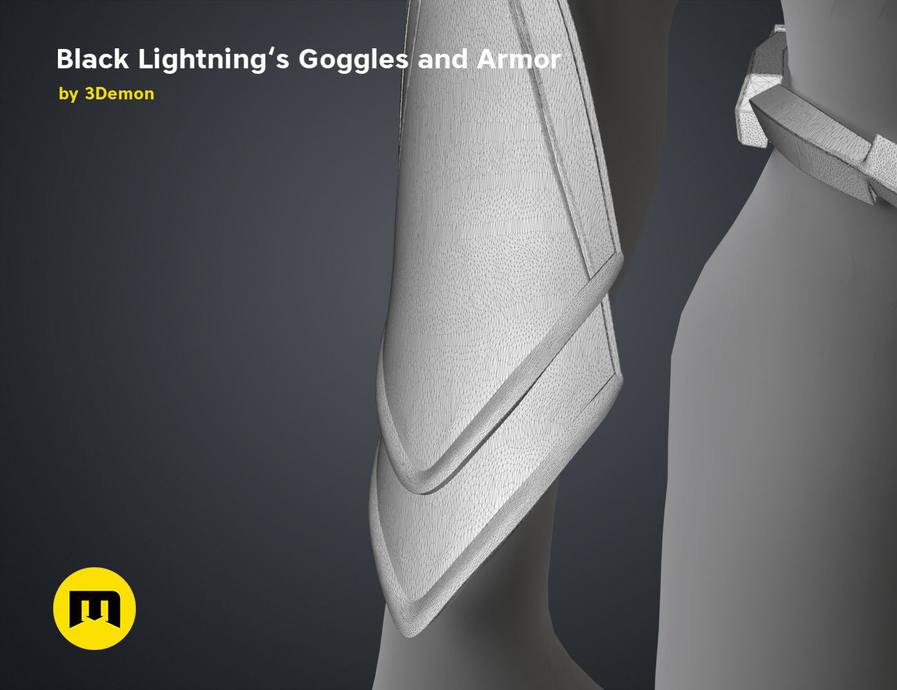 Black Lightning - Goggles and Armor 3D print model_17