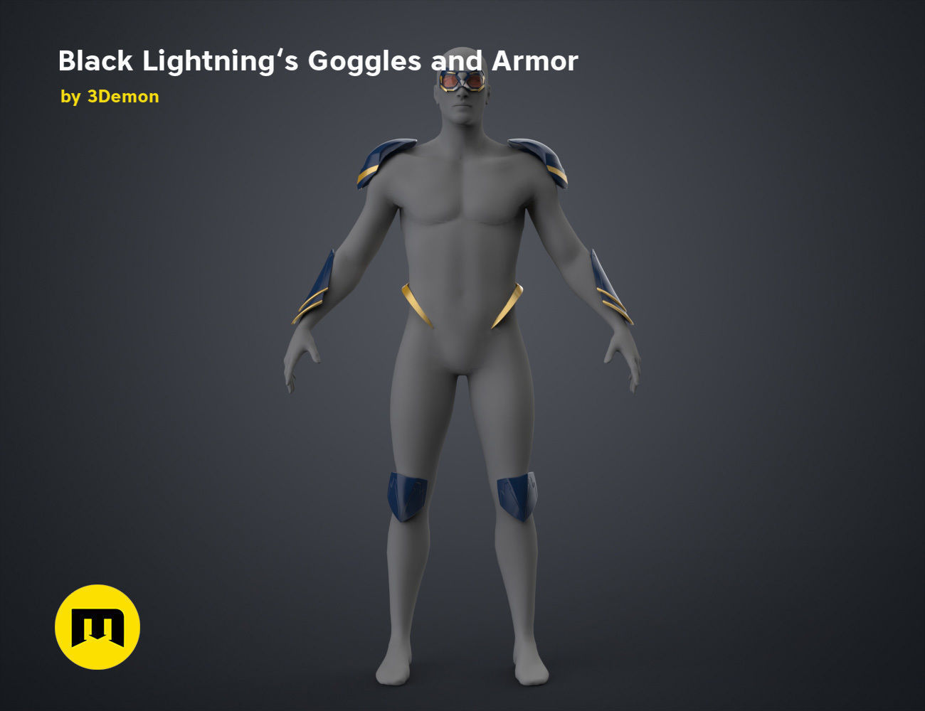 Black Lightning - Goggles and Armor 3D print model_34