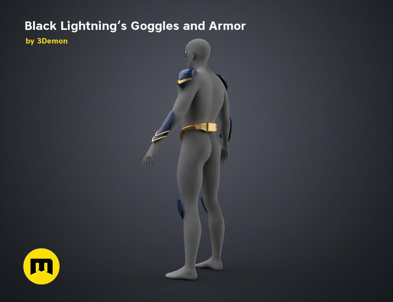 Black Lightning - Goggles and Armor 3D print model_30