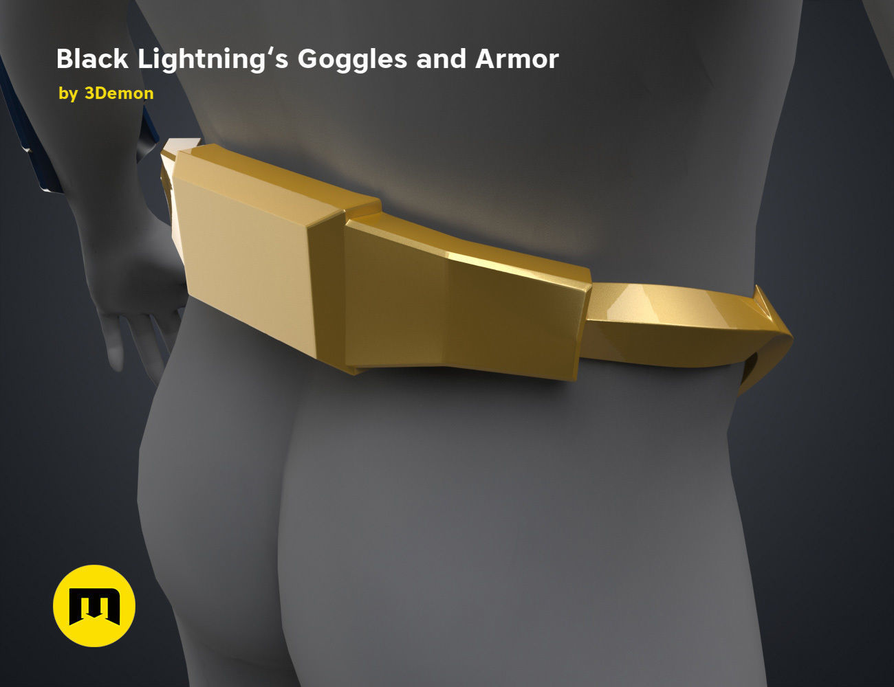 Black Lightning - Goggles and Armor 3D print model_24