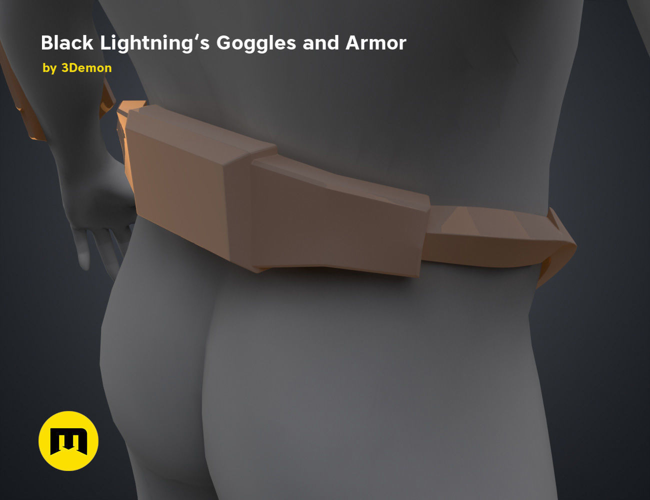 Black Lightning - Goggles and Armor 3D print model_14
