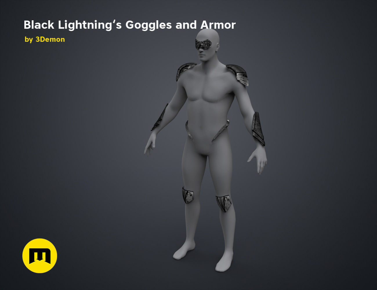 Black Lightning - Goggles and Armor 3D print model_9