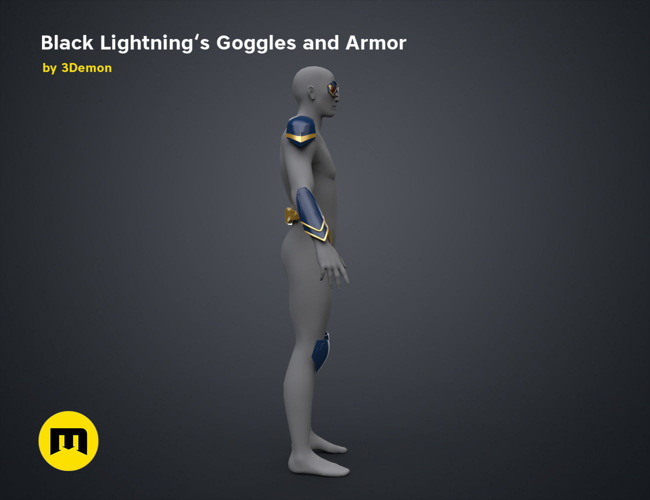 Black Lightning - Goggles and Armor 3D print model_28