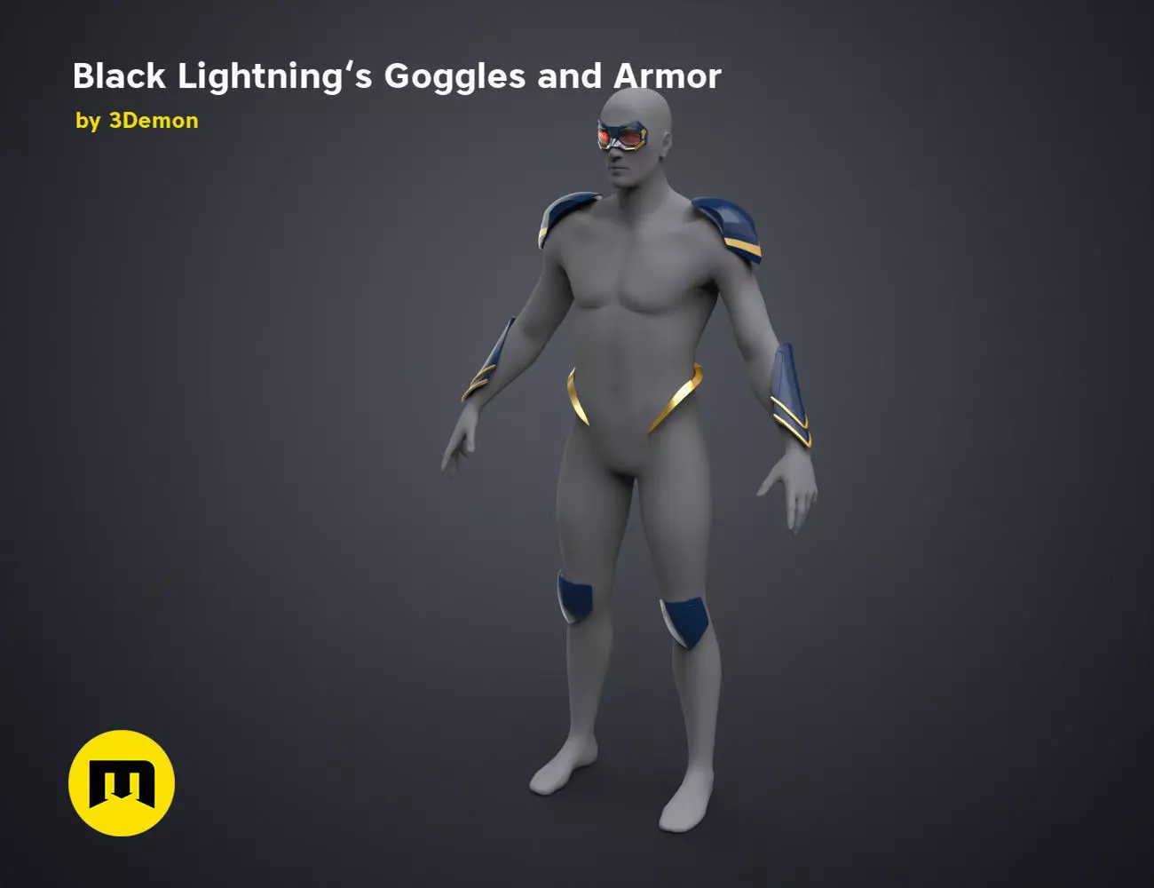 Black Lightning - Goggles and Armor 3D print model_0