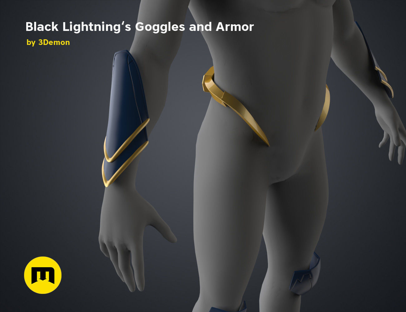 Black Lightning - Goggles and Armor 3D print model_23