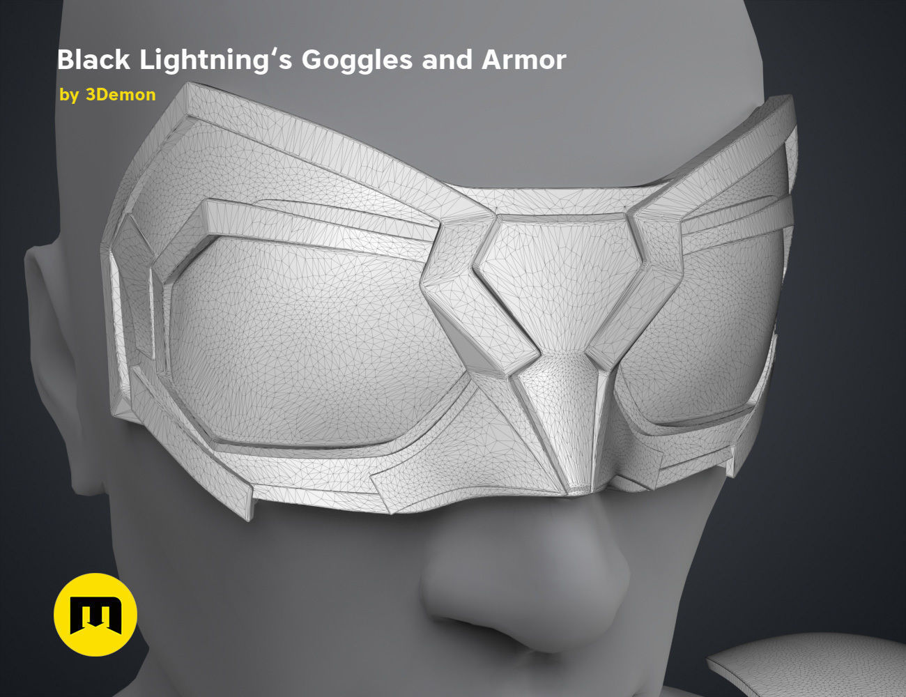 Black Lightning - Goggles and Armor 3D print model_13