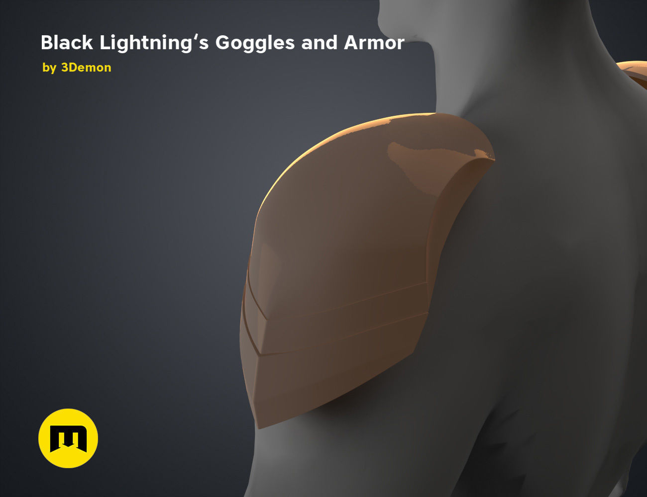 Black Lightning - Goggles and Armor 3D print model_18