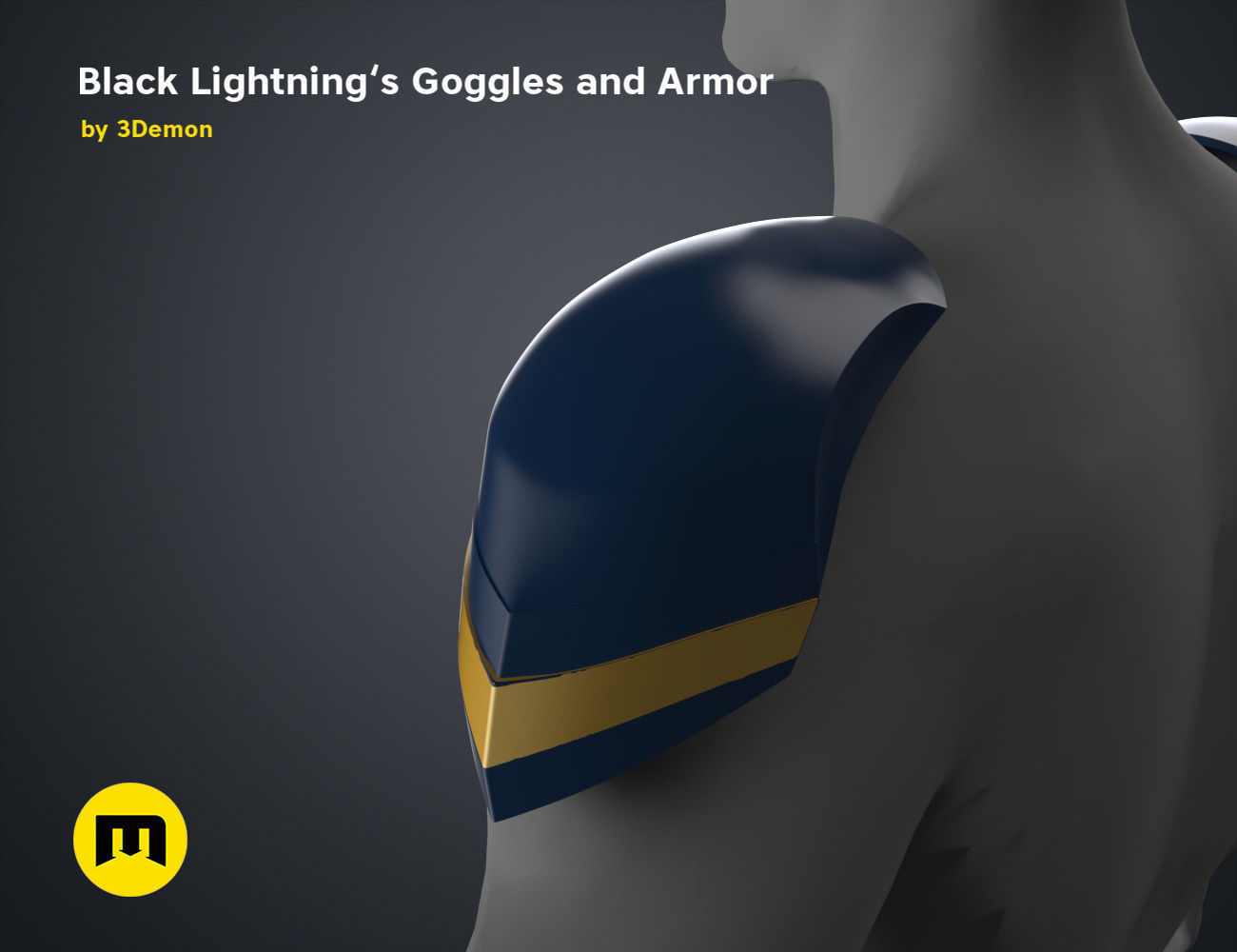 Black Lightning - Goggles and Armor 3D print model_25