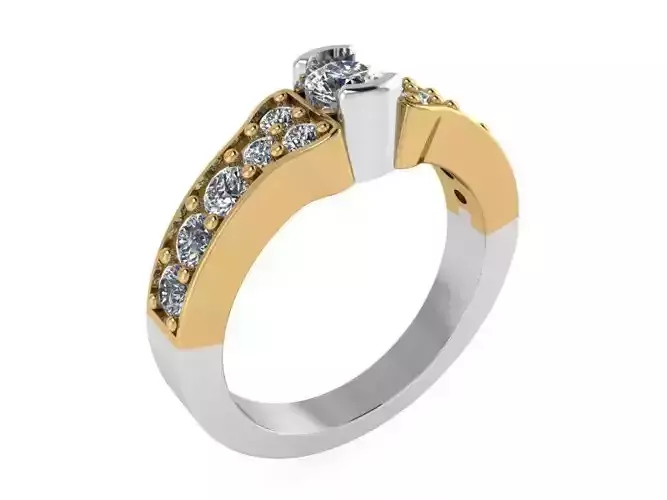 Round diamond stones ring 2215 3D print model