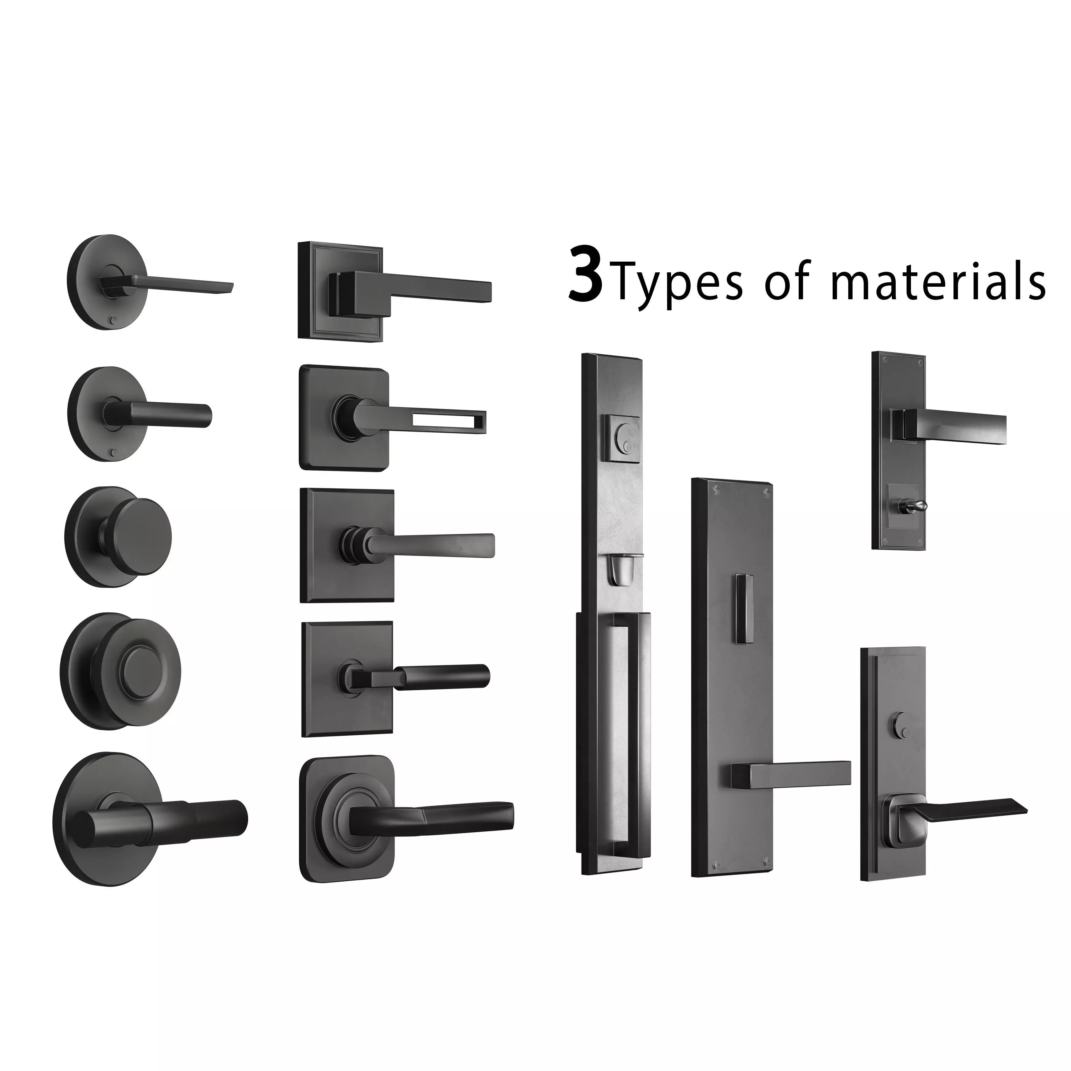 Door handle modern - collection 01 3D model_0