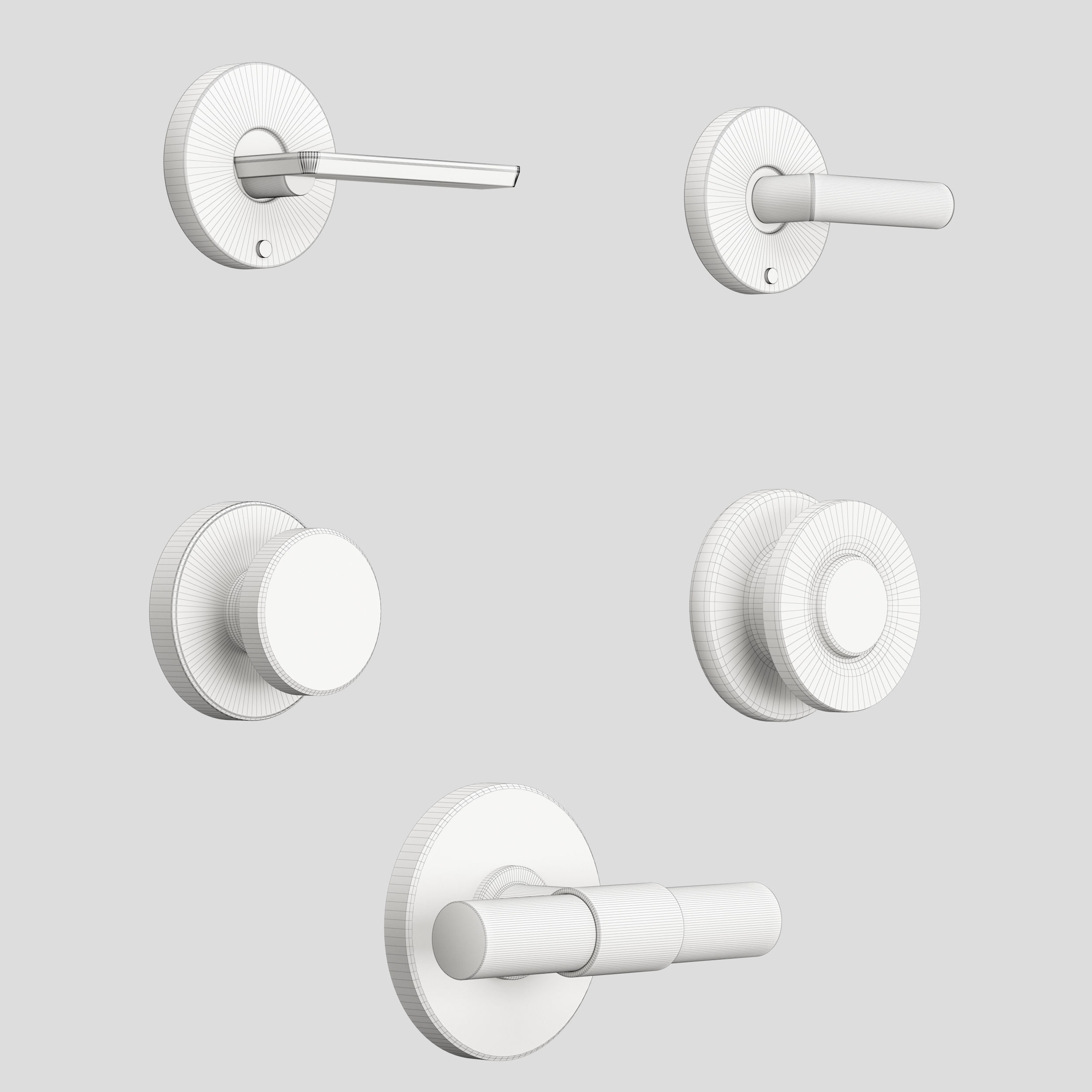 Door handle modern - collection 01 3D model_11