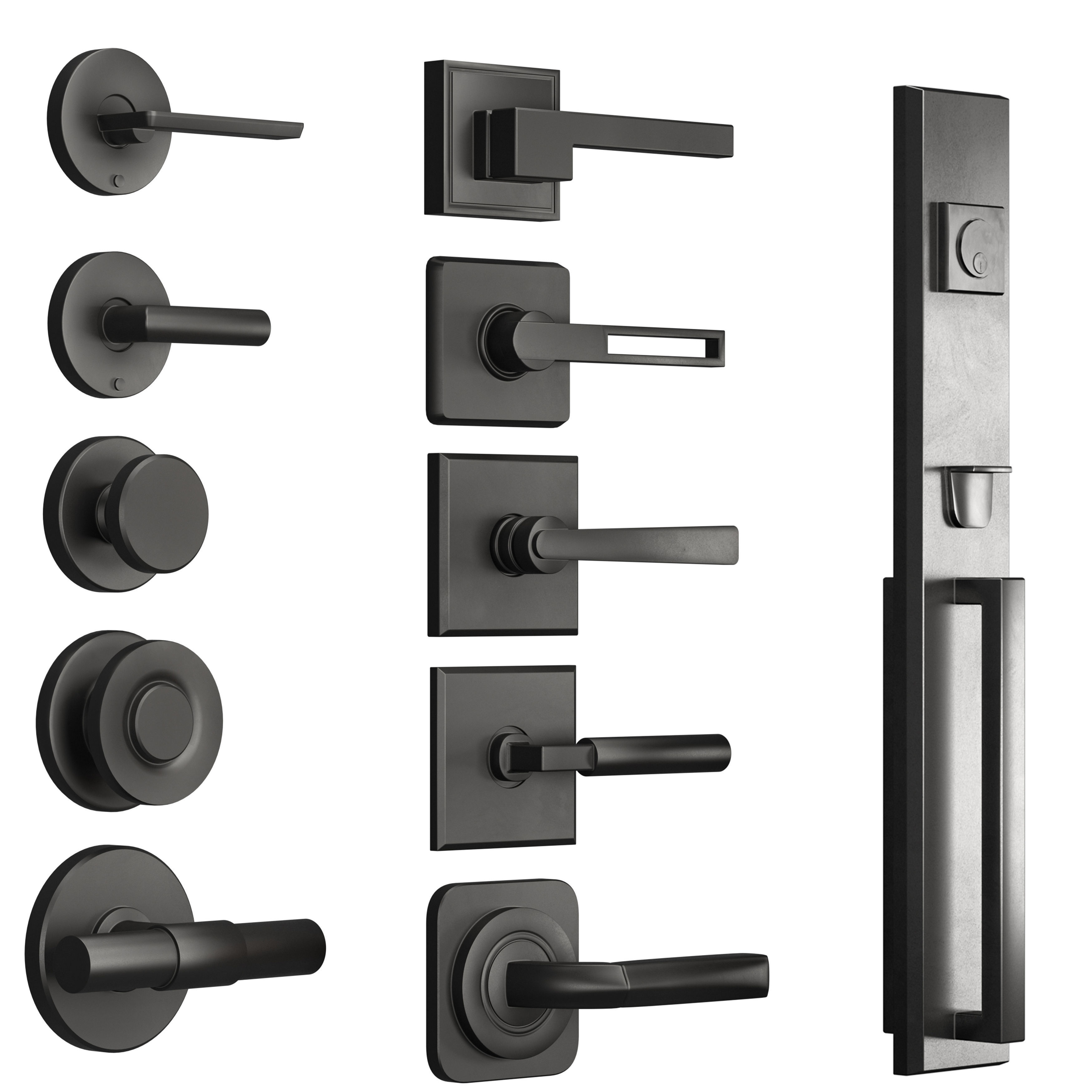 Door handle modern - collection 01 3D model_13