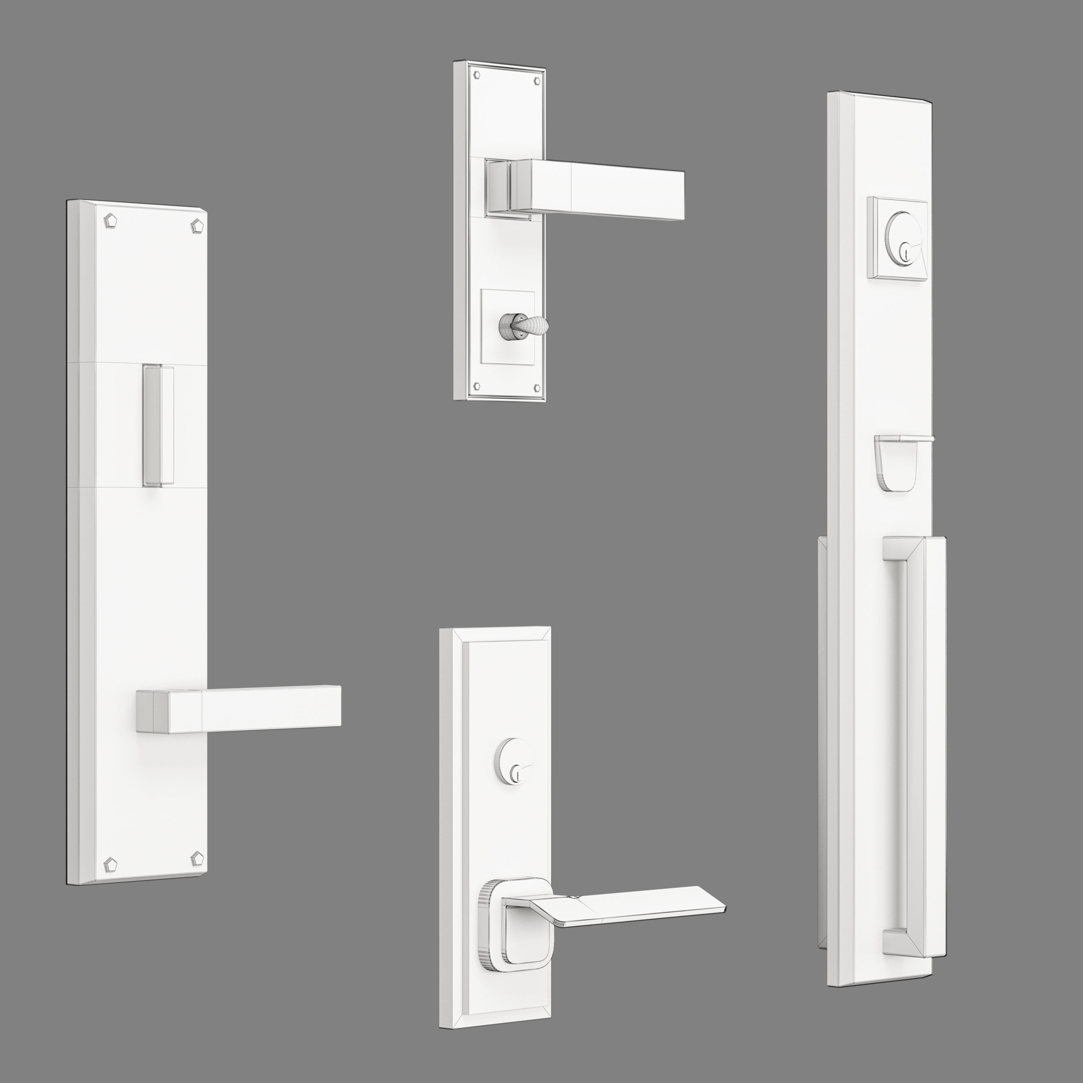 Door handle modern - collection 01 3D model_10
