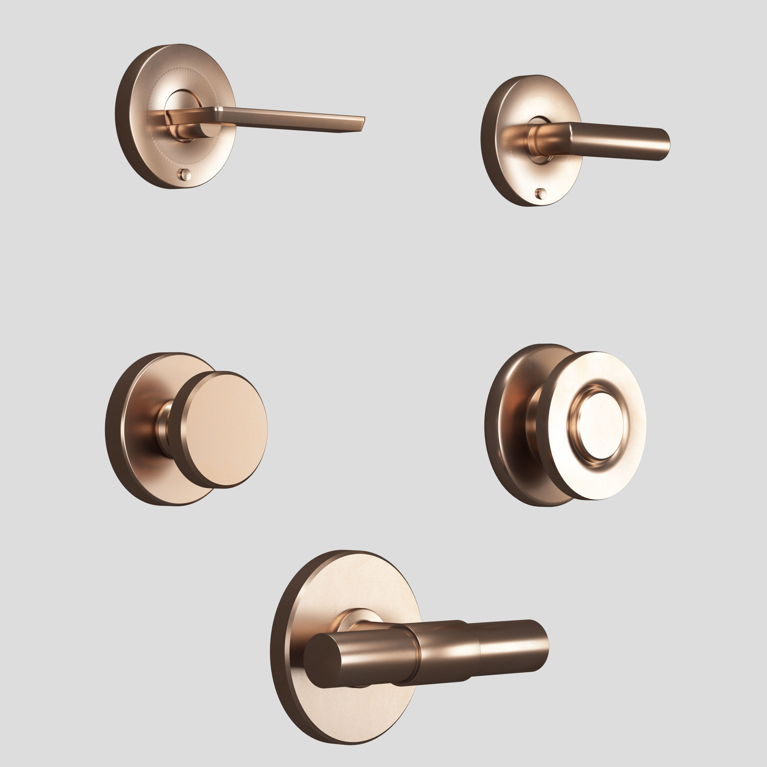 Door handle modern - collection 01 3D model_8