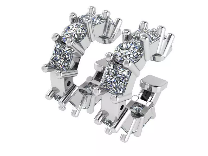 Earring with Diamond stones 2220 3D print model 3D print model_0