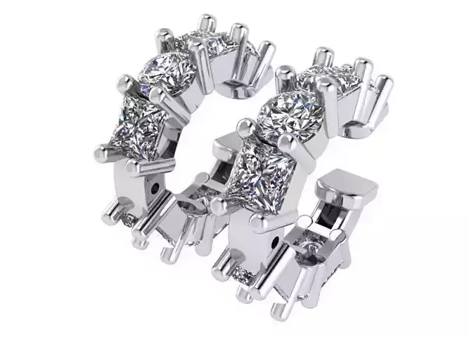 Earring with Diamond stones 2220 3D print model