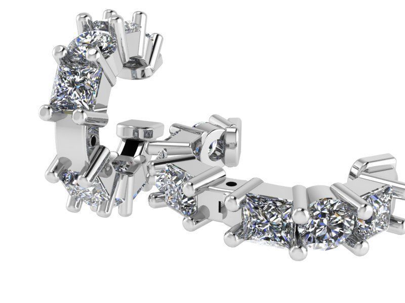 Earring with Diamond stones 2220 3D print model 3D print model_3