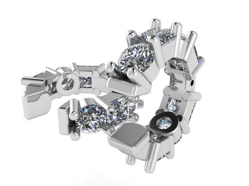 Earring with Diamond stones 2220 3D print model 3D print model_2