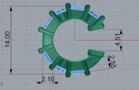 Earring with Diamond stones 2220 3D print model 3D print model_7