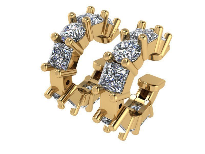 Earring with Diamond stones 2220 3D print model 3D print model_1