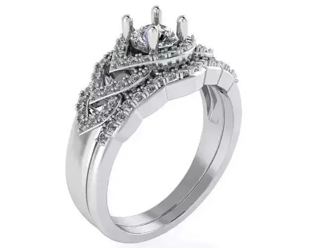 Diamond ring with Band 2223 3D print model