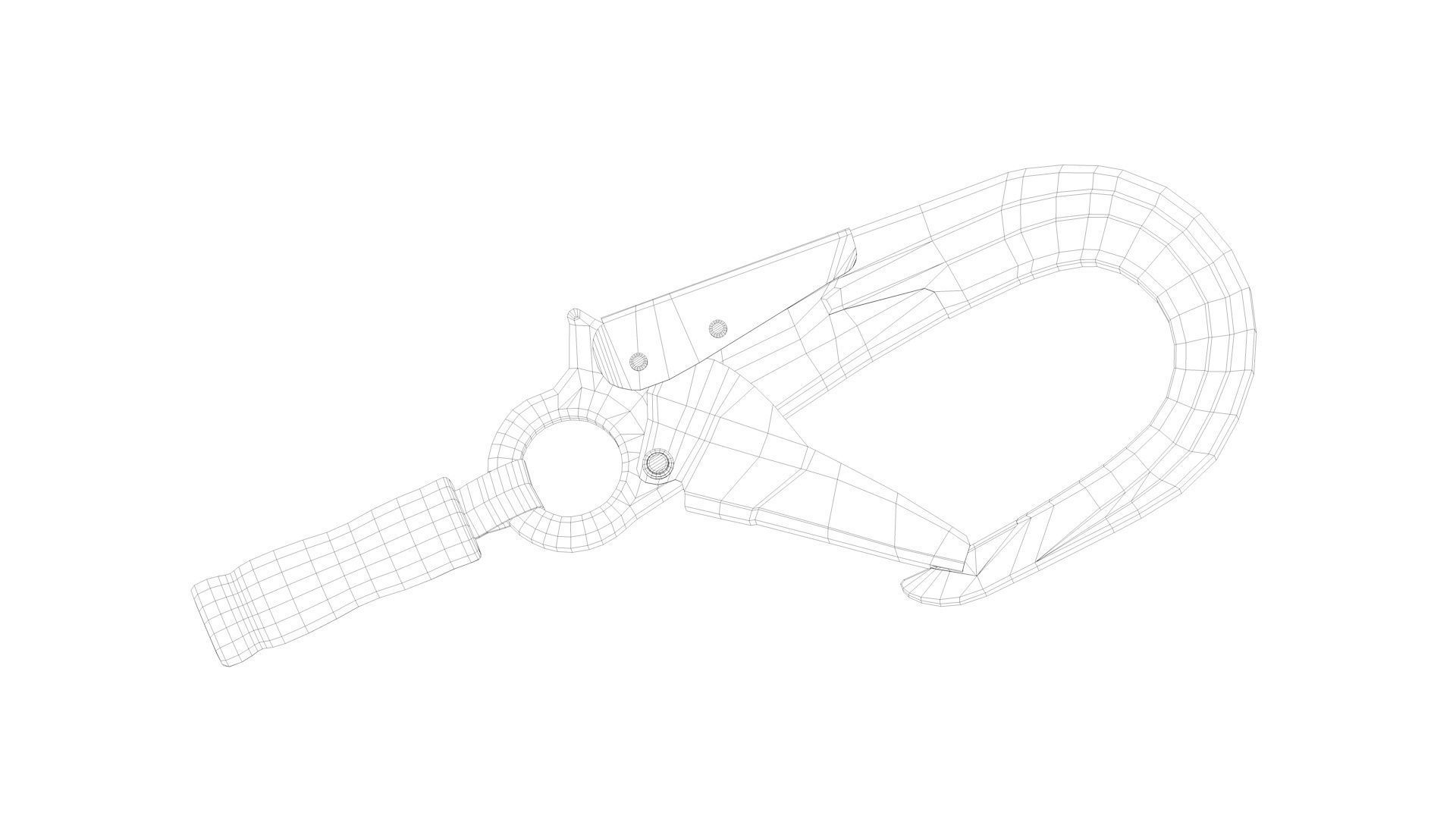 carabiner hook with orange handle Low-poly 3D model_2