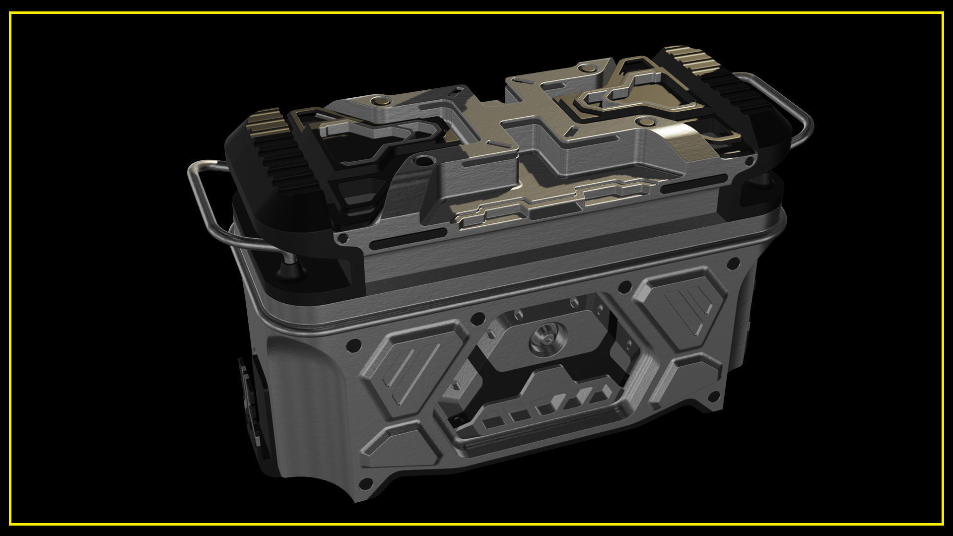 6 SciFi Crates 3D model_5
