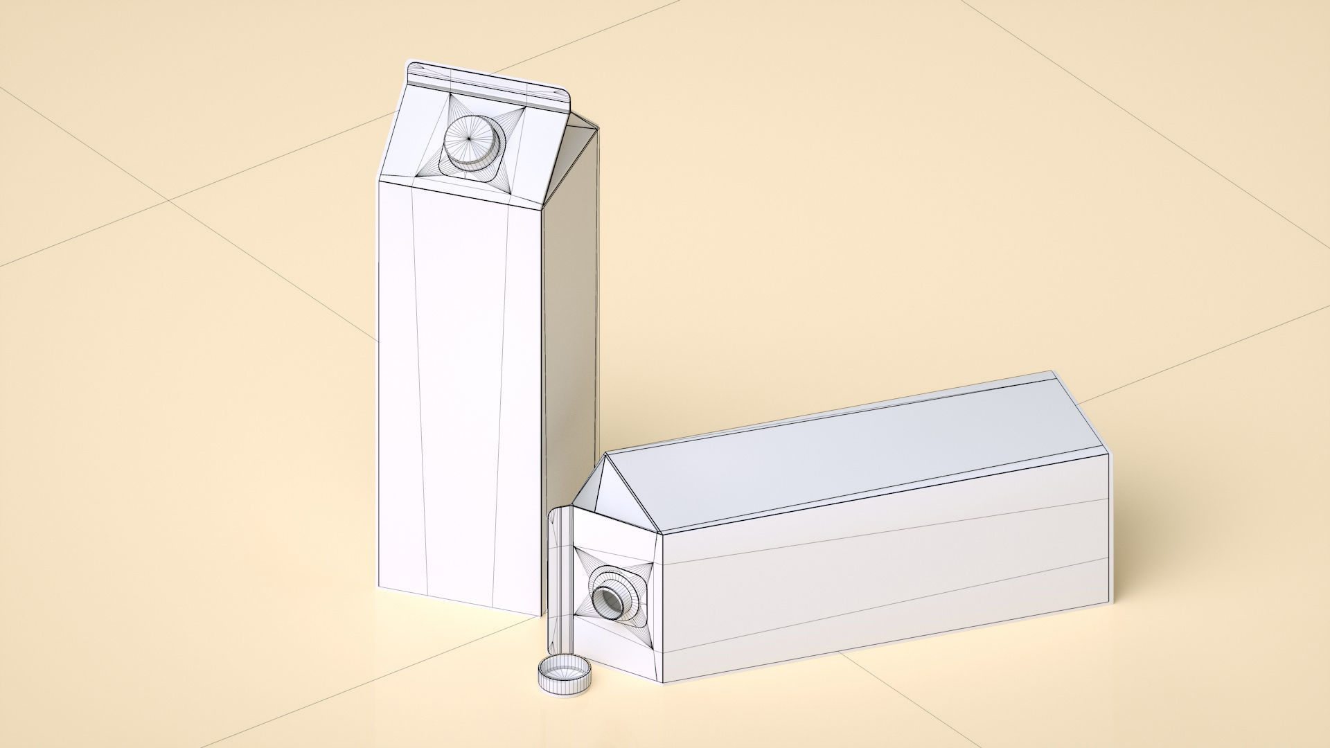 milk bottle Low-poly 3D model_1