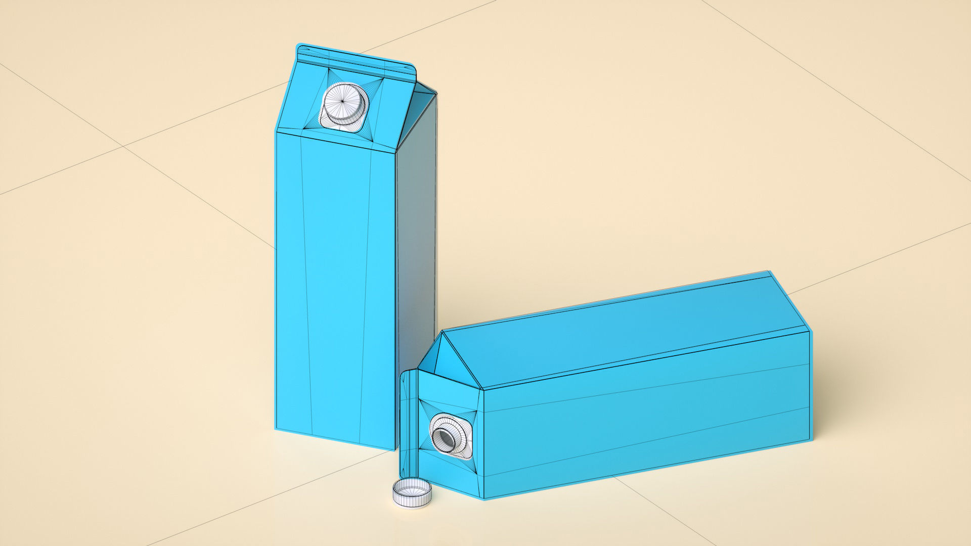 milk bottle Low-poly 3D model_2