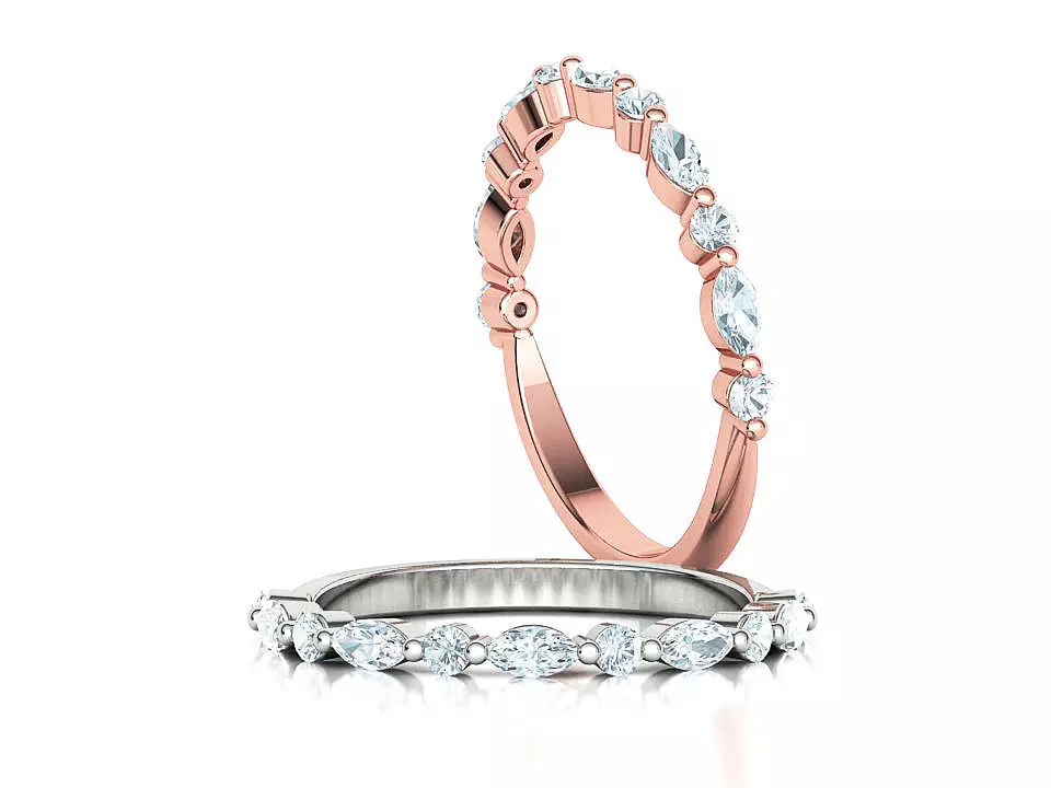 Sophia Half Eternity Band Ring 3dmodel STL 3dm 3D print model