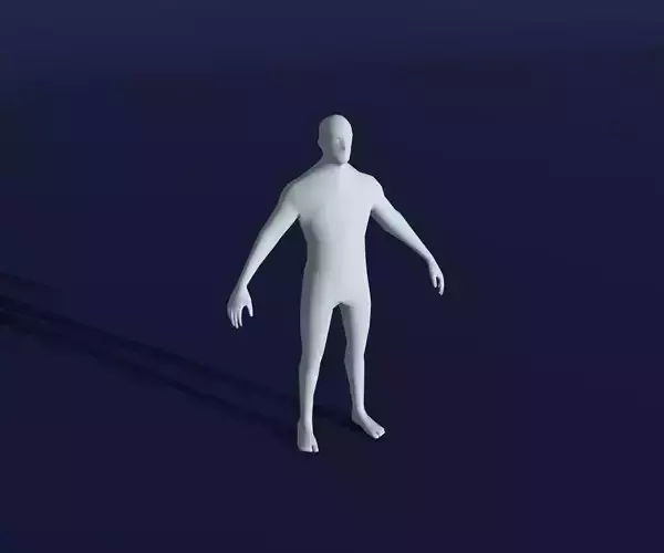 Male Body Base Mesh 28 Animations 3D Model 1k Polygons Low-poly 3D model