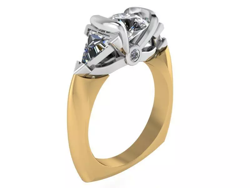 Round Diamond ring 2230 3D print model 3D print model