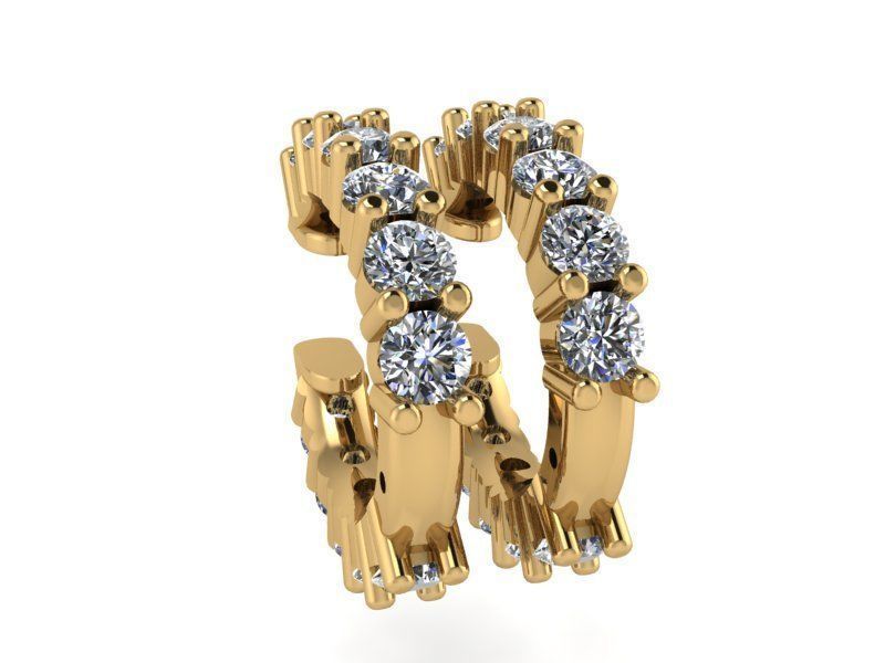 6-Stone Diamond Earring 2231 3D print model 3D print model_1