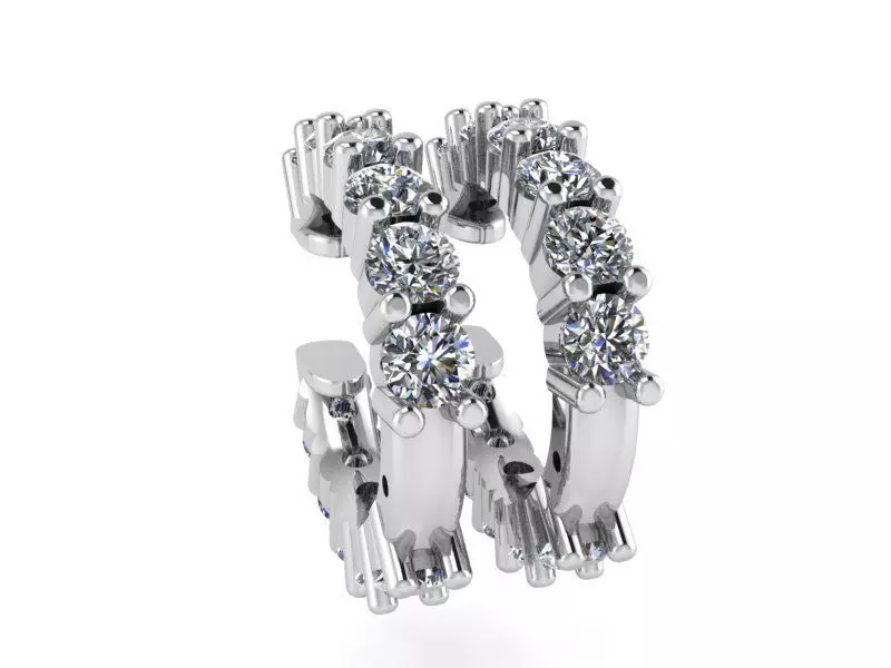 6-Stone Diamond Earring 2231 3D print model 3D print model_0