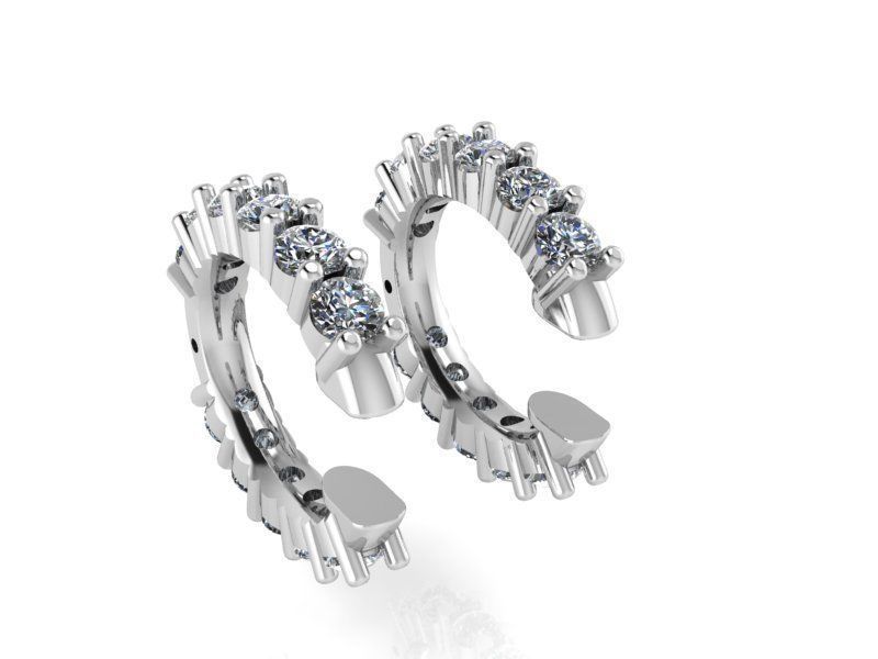 6-Stone Diamond Earring 2231 3D print model 3D print model_2
