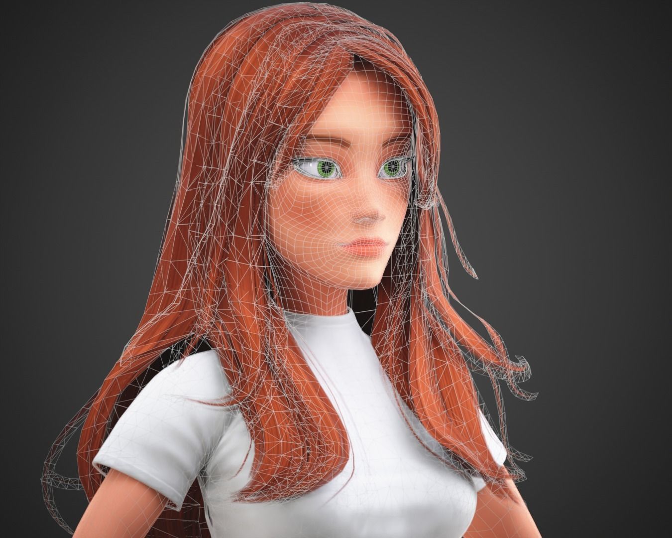 Free Game Cartoon Stylized Girl Character MJ rigged Free low-poly 3D model_22