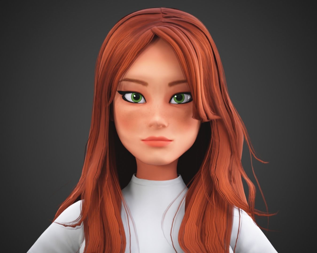 Free Game Cartoon Stylized Girl Character MJ rigged Free low-poly 3D model_14