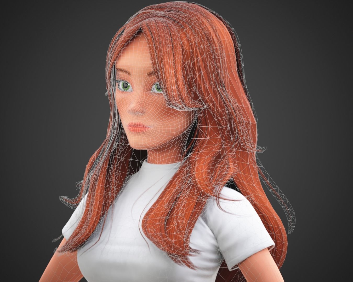Free Game Cartoon Stylized Girl Character MJ rigged Free low-poly 3D model_20