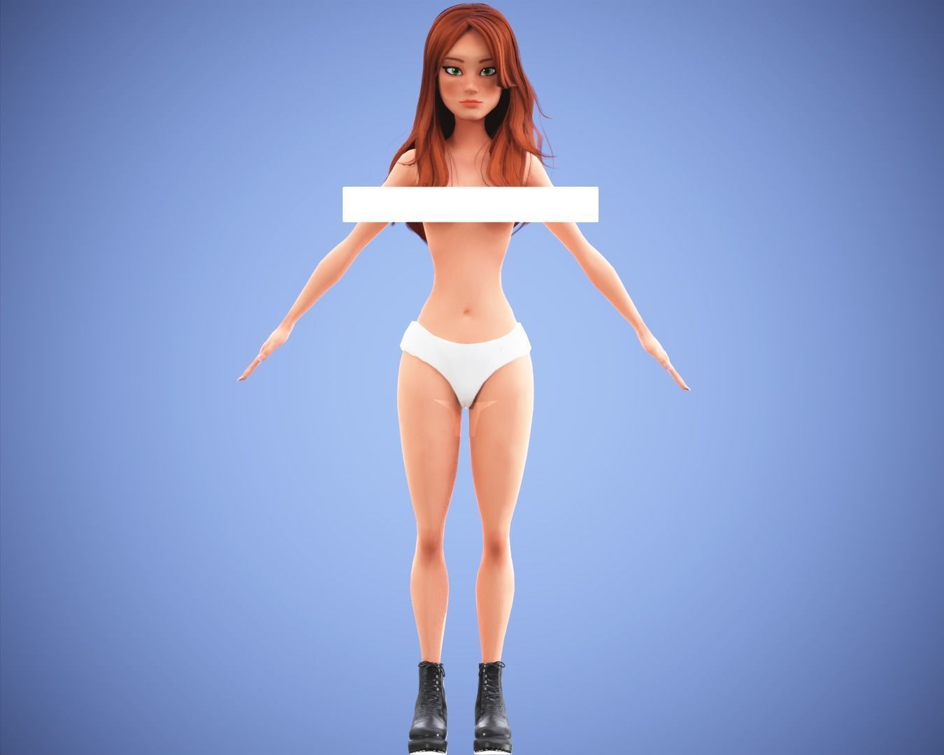 Free Game Cartoon Stylized Girl Character MJ rigged Free low-poly 3D model_27