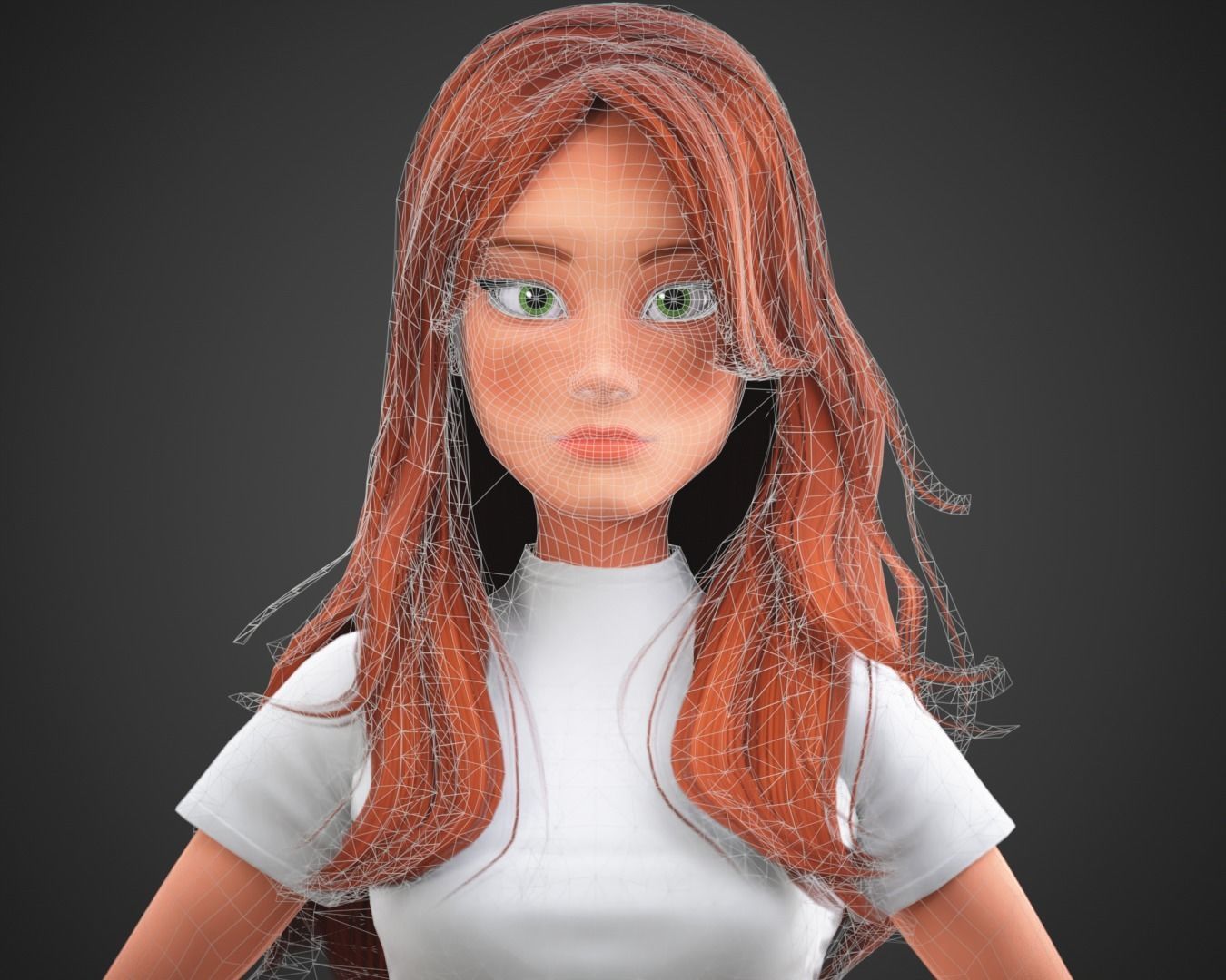 Free Game Cartoon Stylized Girl Character MJ rigged Free low-poly 3D model_19