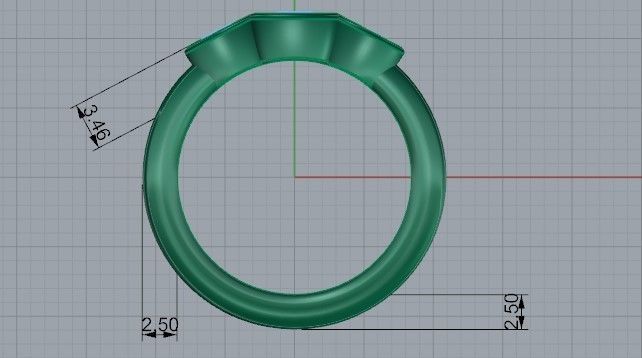 3-Stone Round diamond ring 2233 3D print model 3D print model_6